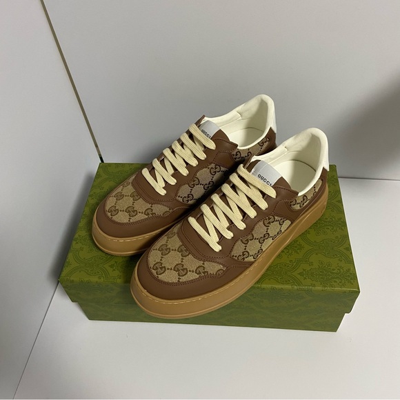 Gucci Beige and Brown Men's Sneakers - Picture 1 of 8